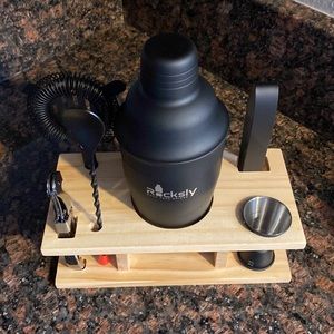 Rocksly Stainless Steel COCKTAIL SHAKER SET & cocktail recipe book